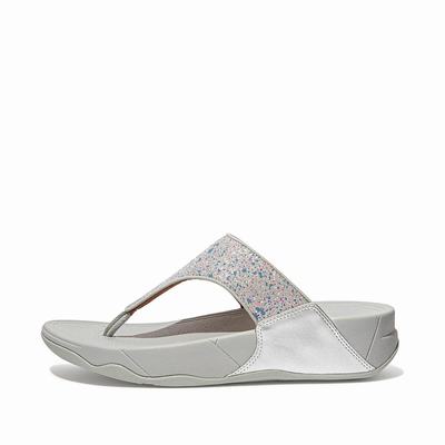 Fitflop Women's LULU Shimmer Toe-Post Sandals - Silver, KW0473196